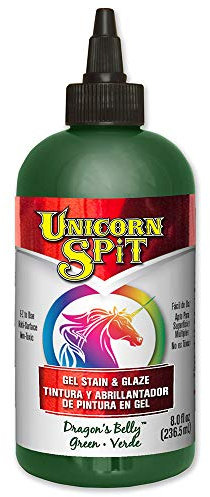 Unicorn SPiT Dragon's Belly 5771007 Green Paint Water Based Gel Stain and Glaze 236ml