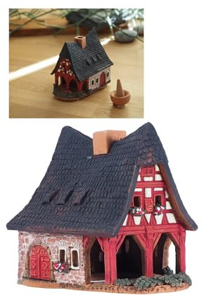 Midene Weihnachtshäuser Keramik Lichthäuser, Räucherhaus Weihnachten, Keramikhaus Deko, Weihnachtsdorf Häuser Handarbeit, Künstlerisches Miniatur der Alten Schmiede in Rothenburg Deutschland R217