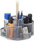 Relaxdays Stiftehalter, Metallgeflecht, 7 Fächer, drehbar, rund, kompakt, für Büro, Stiftebox f. Pinsel, Schere, silber