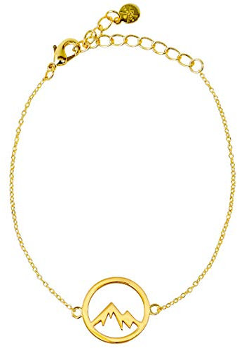 VIASOUL® Armband Berge für Damen I Berg Kette mit 585er Gold überzogen I Die Original Mountain Love Kette (Gold)