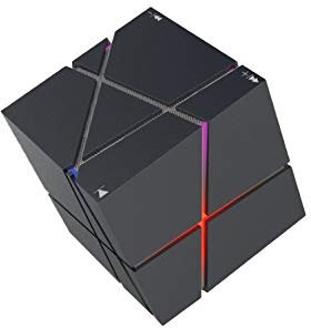 Altavoz Cubo Bluetooth para Samsung Galaxy A70 Smartphone Tarjeta TF Auxiliar Altavoz Música LED (Negro)