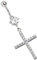 Modern Nature Piercing-Schmuck Bauchnabel Piercing Banane 316l Stahl 1,6 x 12 mm mit 6 mm Stein und Kreuz Anhänger