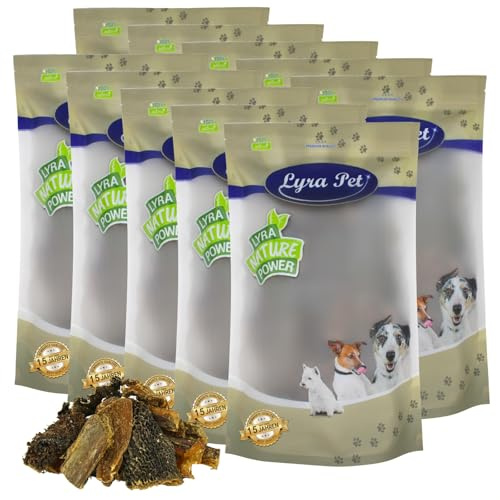 Lyra Pet® 10 kg Rinderpansen klein getrocknet Kausnack für Hunde Leckerli | Naturbelassener Kausnack – Proteinhaltiges Leckerli – Nährstoffreich – Gut verträglich – Fördert den Kauspaß