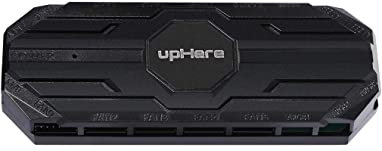 upHere 10-Port 6PIN SATA RGB Hub with 21-Key Remote Control/Splitter for 6-Pin Case Fans in Black-MBX10