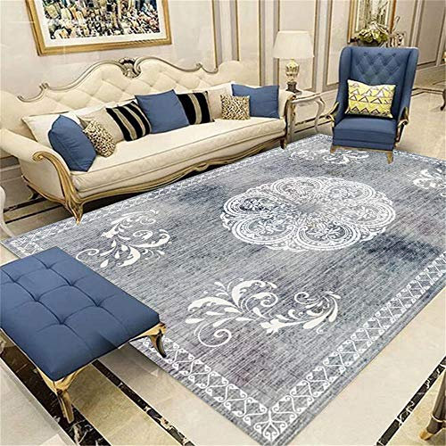 Kunsen Auslegware Teppichboden Teppich grau Retro-Druck geometrischen Design Schlafzimmer Teppich ist weich und langlebig Auslegware Teppich Weich grau 140X200CM