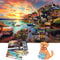 HUADADA Puzzle 1000 Teile für Erwachsene, Impossible Geschicklichkeitsspiel für Die Ganze Familie, Farbenfrohes Legespiel - Aurora in Norwegen, Home Dekoration-Mädchen am Meer