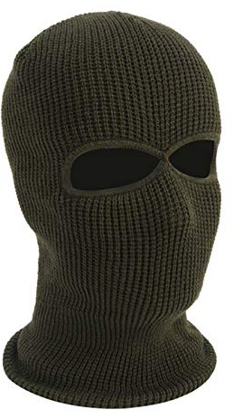 Lius 2-Loch Strick-Skimaske Sturmhaube Winter Vollgesichtsabdeckung Hals Gamasche Beanie Cap