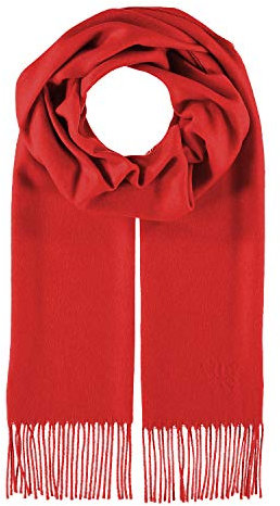 fiebig Cashmink Schal in Uni | Halstuch für Damen & Herren in Größe 180 x 30 cm | Made in Germany (One Size, Rot)