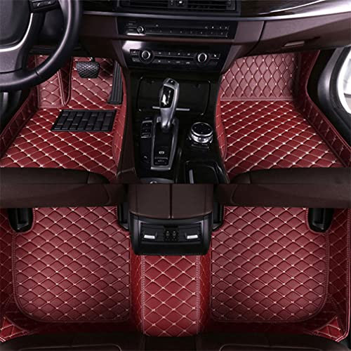 Muchkey Alfombrillas Coche para Ford Mustang Taurus Fiesta Focus RS ST Fusion C-MAX B-MAX S-MAX Galaxy Touraeo Courier Personalizadas Alfombras Tapete Tinto Vino