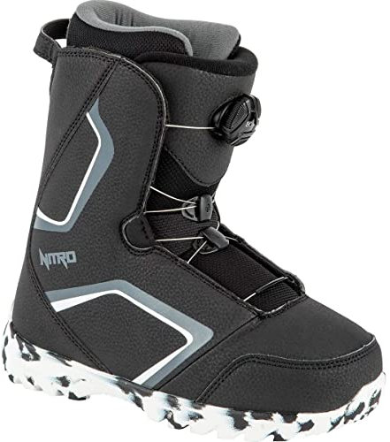 Nitro Unisex – Erwachsene Droid QLS ´22 Snowboardboot, BLK-WHT-Charcoal, 205