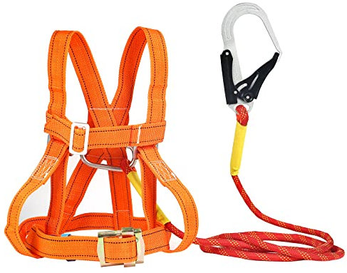 Big Buckle 5 m Multi-Purpose Fall Safety Belt - Adjustable Climbing Harness for Airwork and Full Body Height Protection