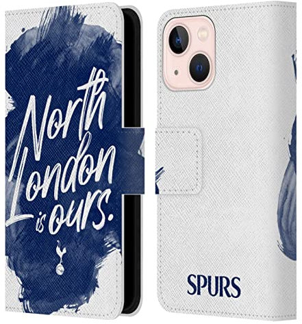 Head Case Designs Officially Licensed Tottenham Hotspur F.C. North London Is Ours Badge Leather Wallet Case Compatible With Apple iPhone 13 Mini