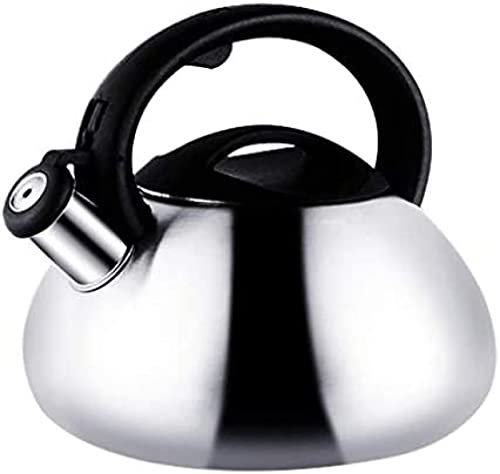 STORS Gas Kettle An Copper Stainless Steel Whistling Kettle For Wood Burning Stove Log Burner Fireplace,for Home,office,outdoor,Silver,2.5L,Famous1