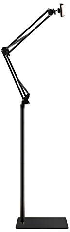 Tablet Floor Stand, 360 ° Rotation Clips Gooseneck Height Adjustable Arm Cell Stand Phone Holder Mount for 4-11inch Tablet/Phone for Smartphone, Phablets, E-Readers, and Gaming