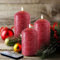 Eywamage Red Flameless LED Pillar Candles with Remote Timer, Flickering Battery Wax Candles Christmas Decor Φ 3 H 4 5 6