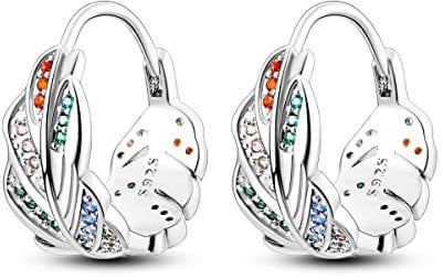 NARMO Silber Ohrringe für Frauen 925 Sterling Silber Feder Ohrringe
