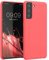 kwmobile Hülle kompatibel mit Samsung Galaxy S21 Hülle - Silikon Handy Case - Handyhülle weiche Oberfläche - kabelloses Laden - Neon Koralle