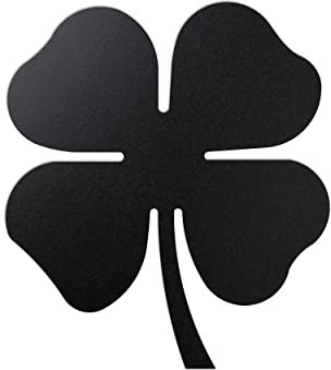 INOXLM Magnetische Wandtafel aus Stahl, vierblättriges Kleeblatt beschreibbar mit Marker, Erinnerungstafel für Souvenirs, Kindermagnete, 35 x 32 cm (schwarz)
