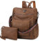 MayBlosom Rucksack Damen Elegant, Groß Rucksackhandtaschen 2 in 1 Vegan Leder Cityrucksack Reisetasche für Reise Freizeit Schule Arbeit