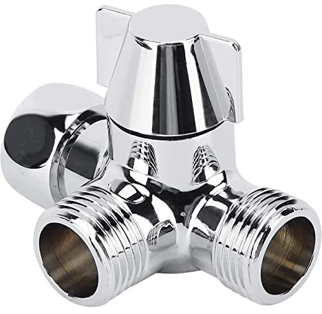 Deviatore G1/2Valvola, Valvola Deviatore Doccia, G1/2 Valvola Adattatrice a T Ricambio, Valvola Deviatore per Doccia a 3 Vie, Deviatore A T Per Doccia Wc per Doccetta, Bagno, WC, Cucina