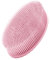 Silicone Body Scrubber, Soft Shower Brush for Exfoliating and Cleaning, Comfortable Face Skin Massage Tool (Pink)