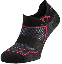 Lurbel Race Two Laufsocken, Unisex, nahtlos, atmungsaktiv, blasenfrei, niedrige Laufsocken, schwarz / pink, 38