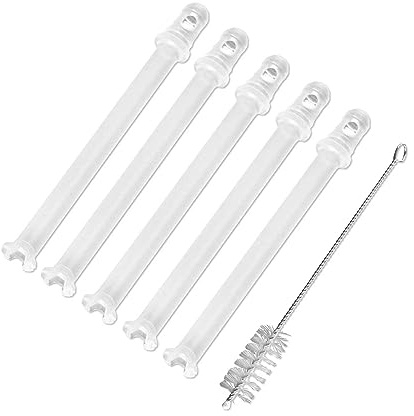 DEKAROX 5 x Milchansaugrohr 101mm + Reinigungsbürste für DeLonghi 5313226701 für Kaffeemaschine Kaffeevollautomat wie EN520 Nespresso Latissima