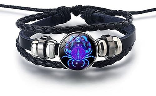 Hawtrytoa Zodiac Signs Spirit Bracelet, Zodiac Bracelet, Spirilet Bracelet Zodiac Manifestation, Handmade Woven Adjustable Bracelet (Cancer)