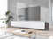 MINIO go for it TV Schrank Donna, Breite 180 cm, TV Lowboard, Stehend oder Hängend, Fernsehschrank für das Wohnzimmer, Laminierte Spannplatte, Weiss/Welle Muster - LED Beleuchtung