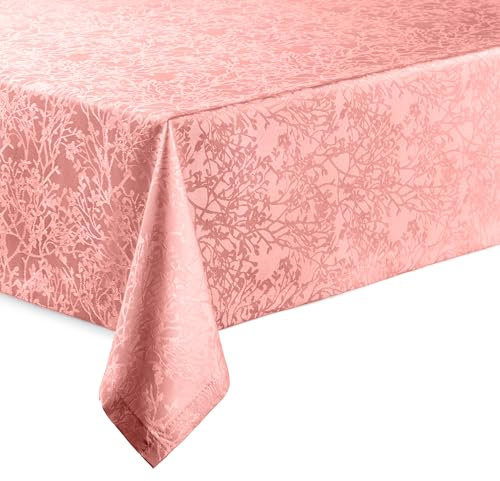 Hochwertige Tischdecke mit Saumrand Harmony Altrosa Eckig 100 x 100 cm pflegeleicht