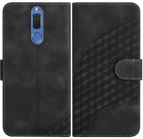 JayModCase Funda para Huawei Mate 10 Lite, Flip Leather con Tarjetas y Cartera Soporte Plegable Cáscara de TPU Cierre magnético para Mate 10 Lite (Negro)