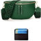 RQJZ umhängetasche damen bauchtasche damen groß hüfttasche damen echtleder crossbody bag damen brustbeutel damen chest bag mit 5cm breiter gurt Grün