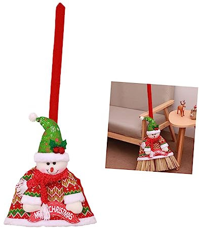 Amosfun 1pezzi Porta-scopa Natalizio Pupazzo di Scopa per Cosplay e Oggetti di Scena per Feste di Natale Set di Scope Decorative per Casa