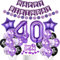 Decorazione festa 40 anni viola,Decorazioni Compleanno 40 anni Donna viola,Decorazione 40 Donna compleanno viola,decorazione torta compleanno 40 anni,Palloncini 40 anni viola nero Donna