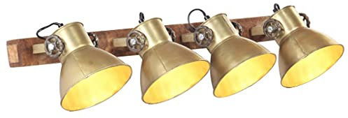 vidaXL Wandlampe Industriestil Wand Lampe Leuchte Wandleuchte Wohnzimmer Beleuchtung Industrielampe Flur Wandbeleuchtung Messing 90x25cm E27