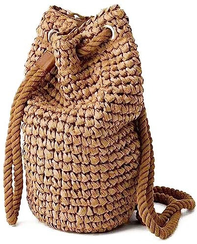 Sommer Stroh Rucksack Für Frauen Handgemachte Kordelzug Strand Schulter Bast Rattan Gewebt Reise Handtaschen Dame Rucksäcke