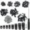 221 Pieces R-Type Armoured Cable Clips, 8 Sizes Nylon P Clips, Thickened Cable Clips, Outdoor with 100 Stainless Steel Screws & Screwdriver, for Cable Management (black)