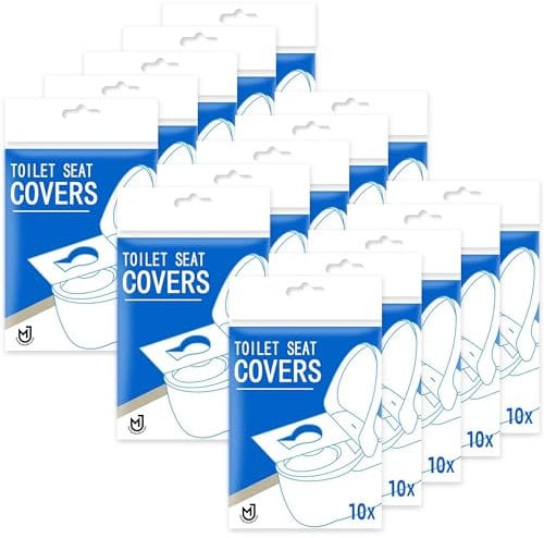 150PCS (15PACKS!) Disposable Toilet Seat Covers Flushable 100% Disposable Toilet For Camping - Disposable Toilet Seat covers flushable ideal for camping, potty training, travel VALUE PACK 15PACKS!