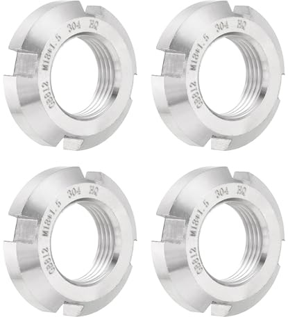 QUARKZMAN M18 x 1,5mm - 4 Stück Vier-Schlitz-Rundmuttern - 304 Edelstahl Rundmutter für verschiedene Wälzlager, Industriefeld, Silber.