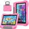 DJ&RPPQ Fire HD 8 Tablet Hülle für Kinder, Amazon Kindle Fire HD 8 & 8 Plus Tablet (12/10th Generation, 2024/2022/2020 Release) Leichte Stoßfeste Schutzhülle mit Griff Ständer.(Light Pink)