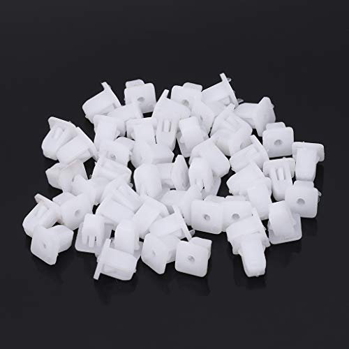 Kadagg Lot de 50 Rivets carrés Blancs pour carrosserie de Voiture, Fixations de moulures de Garniture, Gris