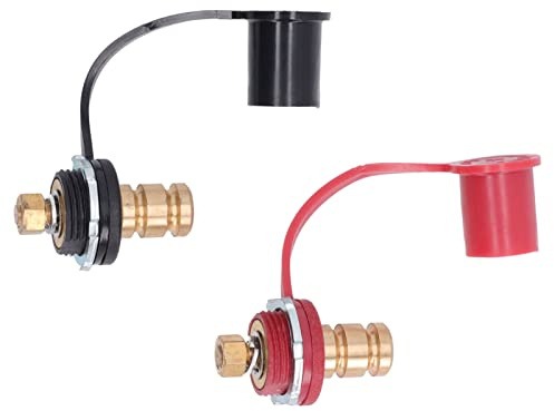 250A Battery Post Kit, 20mm Stud Battery Post Pile Jumper Terminal Black Red UL94 V-0 Fire Rating for Car RV Truck Charging, Pile Jumper Terminal Black Red, PC and Brass