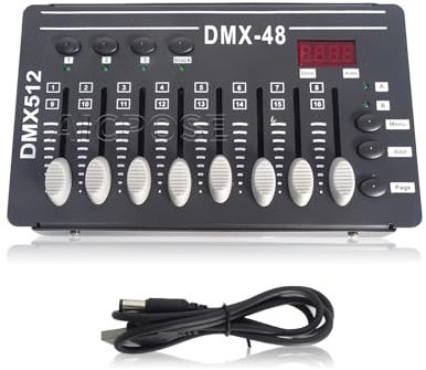STRAFBRG Mini Controller DMX Luce Par LED Console Luce DJ Console DMX-48 Controllo DMX512 Standard Internazionale Universale,Controllo E Regolazione di Precisione(DMX-48)