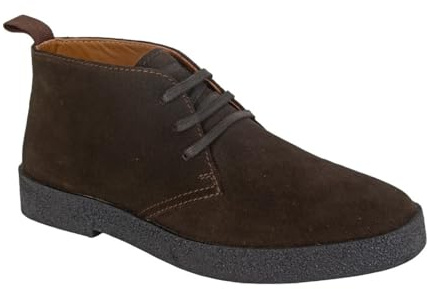 Roamers Mens Leather Desert Boots | Real Suede, Leather Lined