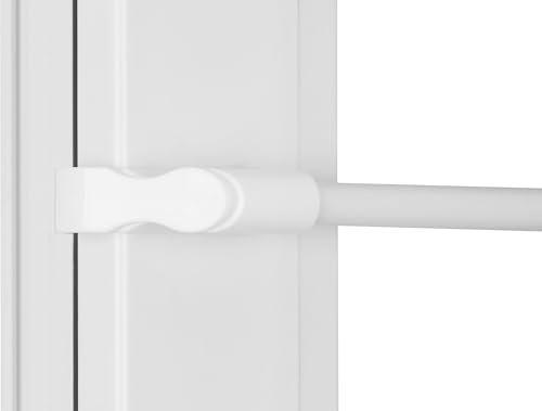 StoffTex Ausziehbar Gardinenstange I Teleskopstange ohne bohren I Verstellbar Vorhangstange für Scheibengardinen I Scheibengardinenstange für Fenstergardinen & Küchengardinen I 75cm - 125cm I Weiß