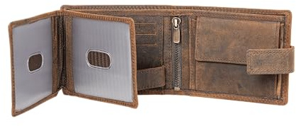 Hörner Fortuna Geldbeutel I Braun I Echtleder Portemonnaie für Männer I Hochwertige Geldbörse mit RFID Schutz I Wallet for Men I Kartenetui & Brieftasche