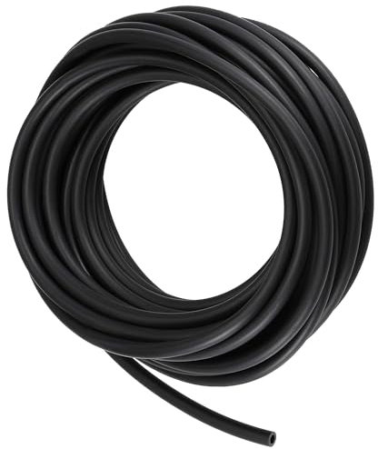 TOP-VIGOR Tubo per olio lubrificante, 3 mm x 5 mm x 8 m, tubo in gomma per irrigazione, piccole attrezzature, per esterni, tubi dell'acqua da giardino, nero