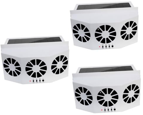 Amosfun 3 Piezas Ventilador Solar Ai Pequeño Respiradero Coche Solar Motorizado Frío Radiador Ventilación De La Ventana Del Coche Estacionado Enfriamiento Abdominales