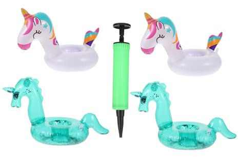 DIKACA 4 Stück Becherhalter für Partys schwimmt Luft modern Erwachsene kreative schwebende Tassenteller einzigartige Getränkehalter Partytassenteller PVC Wiederverwendbar