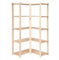 STOLMAK Holzregal Eckregal 170x83x38 cm (HxBxT) Standregal Natur Lagerregal mit 5 Ablagen Stehend Garage Regal Keller Wohnzimmer Kiefernholz Badregal Pflanzenständer